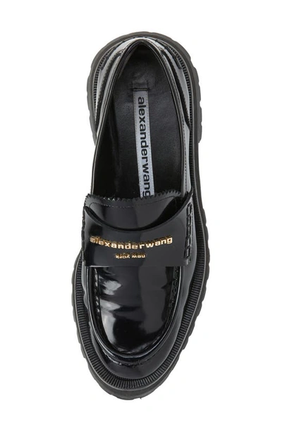 Alexander Wang 45mm Carter Lug Patent Leather Loafers In Black