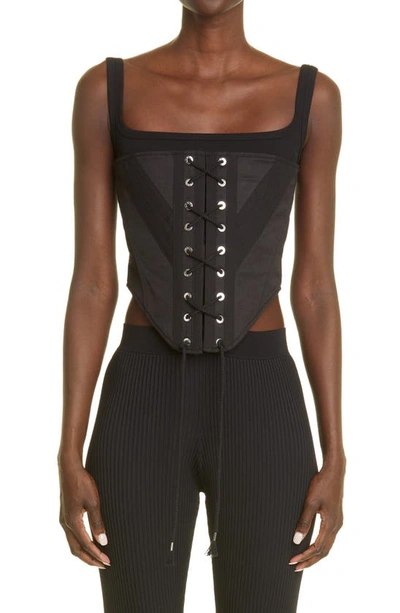 Shop Dion Lee Corset Laced Utility Tank In Black