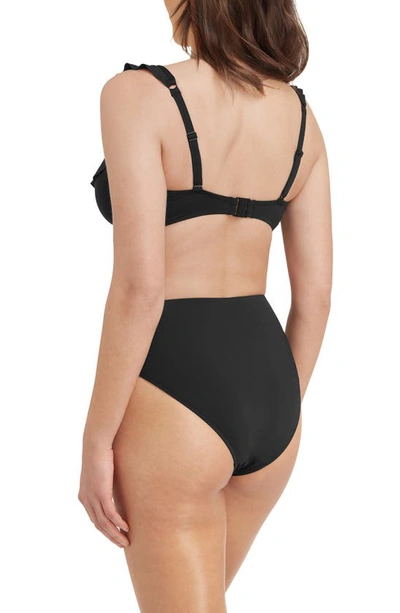 Shop Sea Level Frill F-cup Underwire Bikini Top In Black