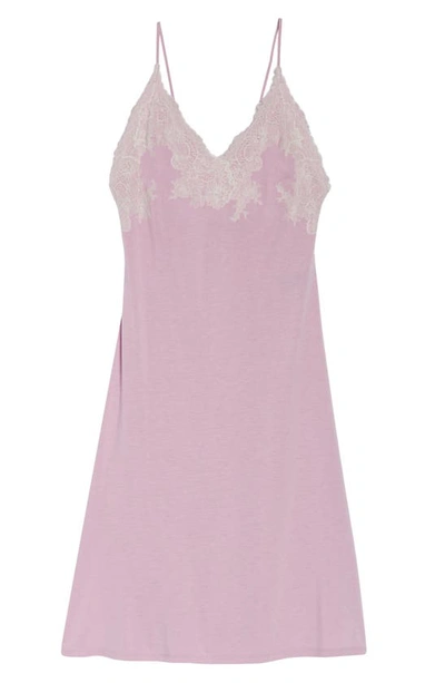 Shop Natori Luxe Shangri-la Nightgown In Soft Lavender