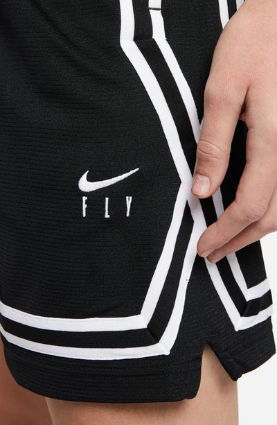 Shop Nike Dri-fit Fly Crossover Basketball Shorts In Black/ White