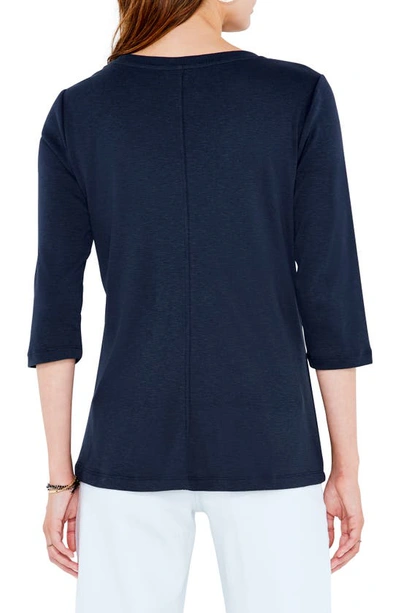Nzt Nic And Zoe Boatneck T-shirt In Dark Indigo
