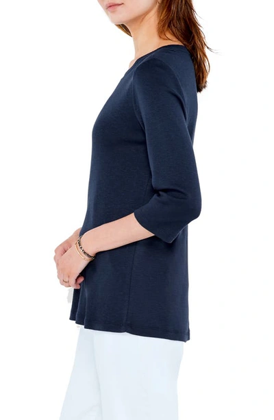 Nzt Nic And Zoe Boatneck T-shirt In Dark Indigo