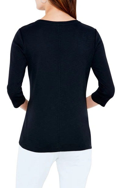 Nzt Nic And Zoe Boatneck T-shirt In Black Onyx