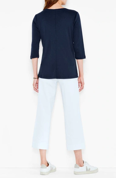 Nzt Nic And Zoe Boatneck T-shirt In Dark Indigo