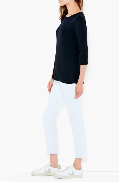 Nzt Nic And Zoe Boatneck T-shirt In Black Onyx