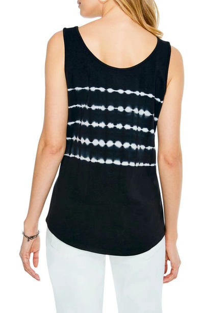 Shop Nic + Zoe Perfect Tan Shibori Stretch Cotton Shirttail Tank In Black Multi