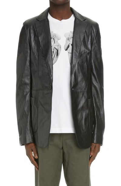 Shop Acne Studios Leather Sport Coat In Black