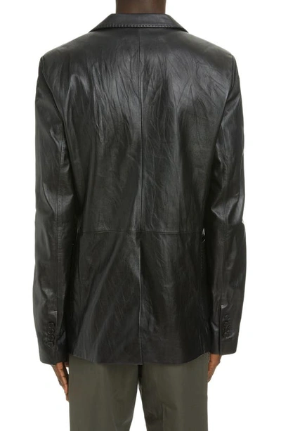 Shop Acne Studios Leather Sport Coat In Black