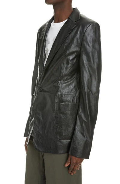 Shop Acne Studios Leather Sport Coat In Black