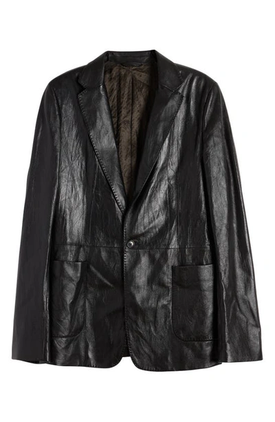 Shop Acne Studios Leather Sport Coat In Black