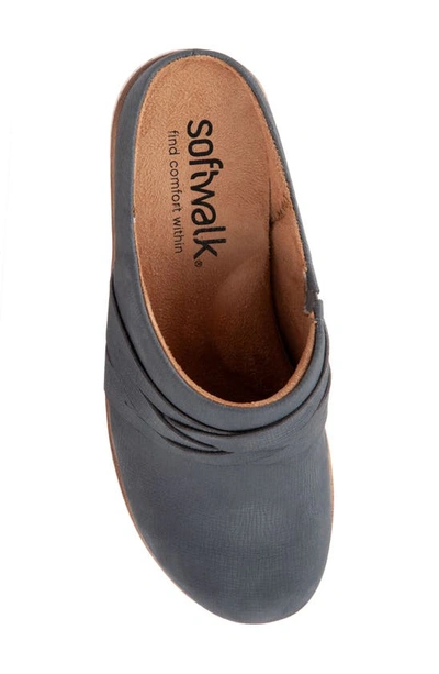 Shop Softwalk Mackay Leather Clog In Denim Nubuck