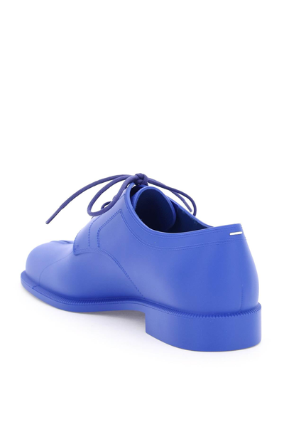 Shop Maison Margiela Tabi Pvc Lace-up Shoes In Blue