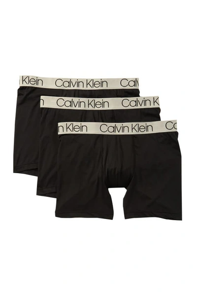 Shop Calvin Klein 3-pack Performance Boxer Briefs In 001 Black