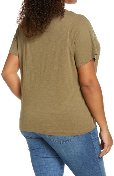 Shop Madewell Whisper Cotton V-neck T-shirt In Distant Surplus