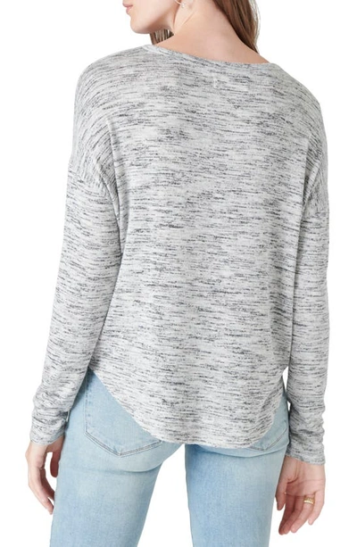 Shop Lucky Brand Long Sleeve Cloud Jersey Top In Space Dye Gray