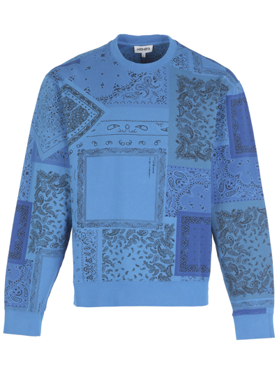 Shop Kenzo Bandana Printed Crewneck Sweatshirt In Blue