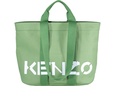 Shop Kenzo Logo Printed Tote Bag In Green