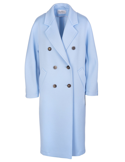 Shop Max Mara Madame Longline Coat In Blue