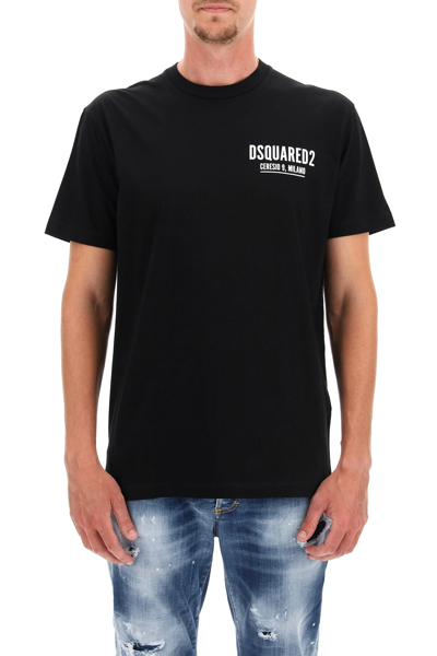 Shop Dsquared2 Ceresio 9 Logo Print Polo Shirt In Black