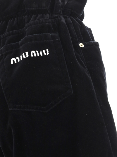 Shop Miu Miu Denim Shorts In Nero