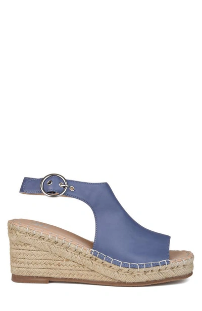 Shop Journee Collection Crew Espadrille Wedge Sandal In Blue