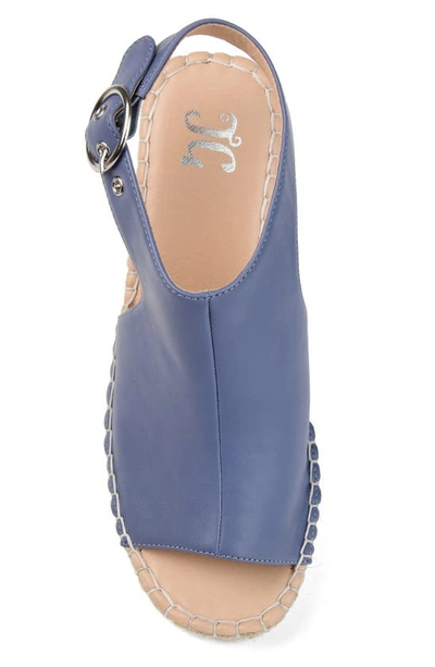 Shop Journee Collection Crew Espadrille Wedge Sandal In Blue