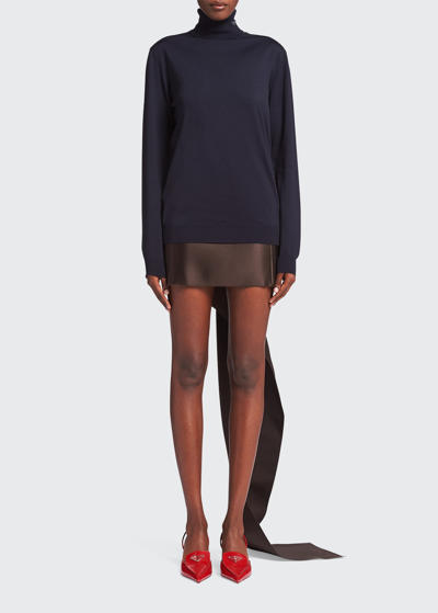 Shop Prada Superfine Wool Turtleneck Sweater In F0008 Bleu