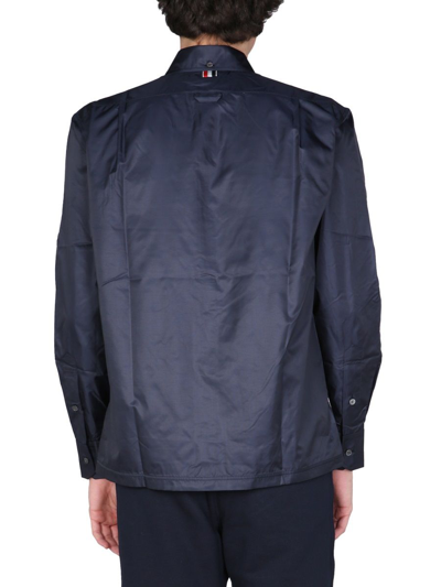 Shop Thom Browne Men's Blue Other Materials Outerwear Jacket