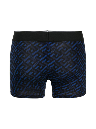 Shop Versace Men's Blue Cotton Boxer