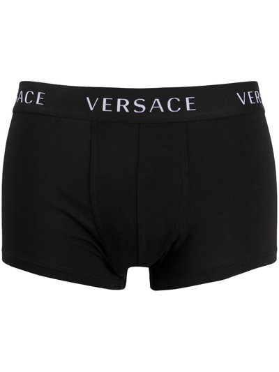 Shop Versace Men's Black Cotton Boxer