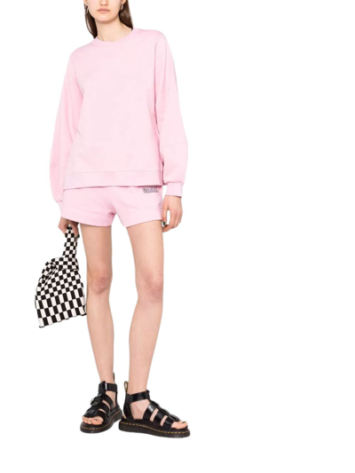 Shop Ganni Women's Pink Cotton Sweatshirt