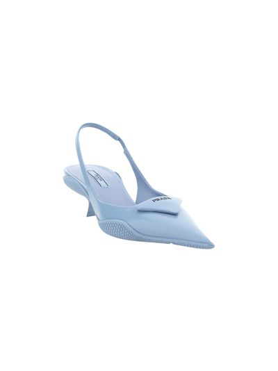 Shop Prada Women's Light Blue Leather Pumps