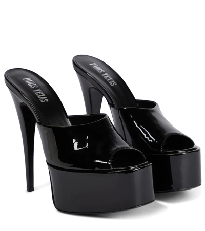 Shop Paris Texas Marina Patent Leather Sandals In Black