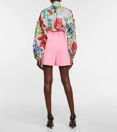 Shop Dolce & Gabbana High-rise Pleated Shorts In Rosa 2