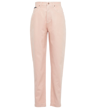 Shop Dolce & Gabbana High-rise Straight Jeans In Cipria