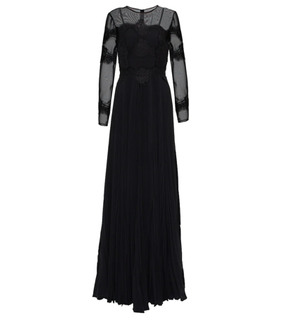 Shop Dolce & Gabbana Lace-insert Gown In Nero