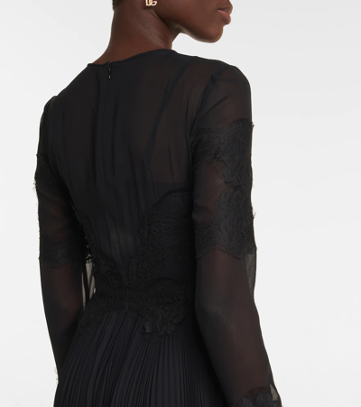 Shop Dolce & Gabbana Lace-insert Gown In Nero