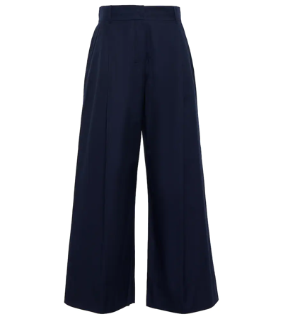 Shop 's Max Mara Zeo Cotton Wide-leg Pants In Blu