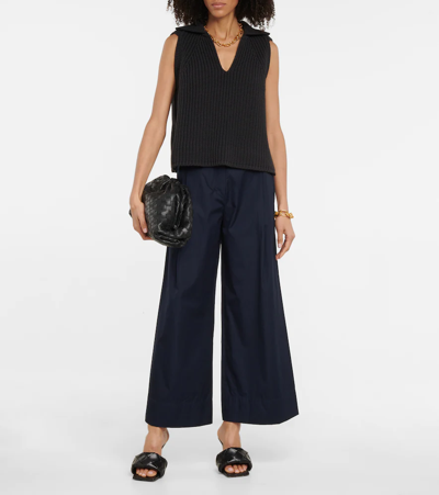 Shop 's Max Mara Zeo Cotton Wide-leg Pants In Blu