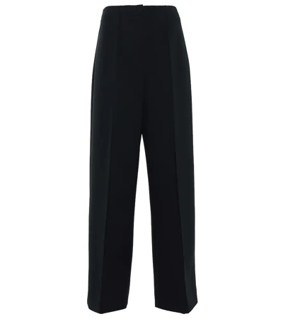 The Row Lazco Wool And Mohair-blend Wide-leg Pants In Black | ModeSens