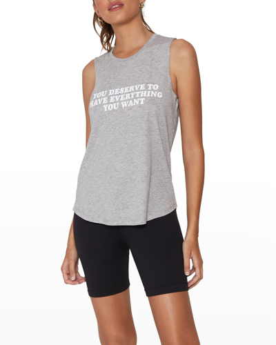 Shop Spiritual Gangster Want Muscle Tank Top In Heather Grey
