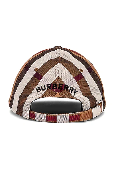 Shop Burberry Check Baseball Cap In Birch Brown