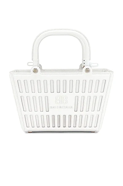 Shop Balenciaga Small Mag Basket Bag In White