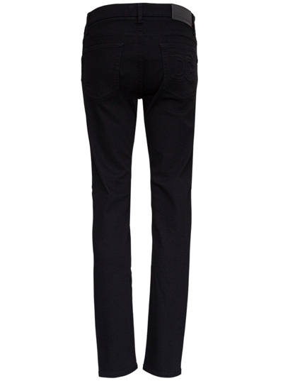 Shop Dolce & Gabbana Black Cotton Jeans With Back Logo