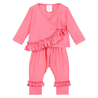 Shop Lemon Loves Layette Girls Pink Pima Cotton Outfit