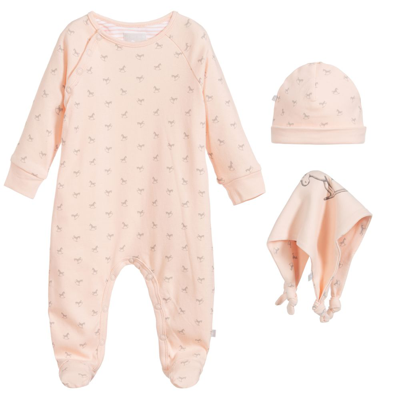 Shop The Little Tailor Girls Pink Rocking Horse Cotton Babysuit Set