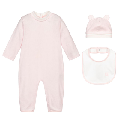 Shop Fendi Girls Pink Babysuit Gift Set
