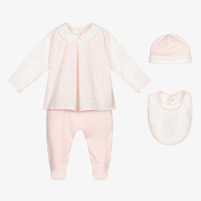 Shop Fendi Girls Pink Babygrow Gift Set