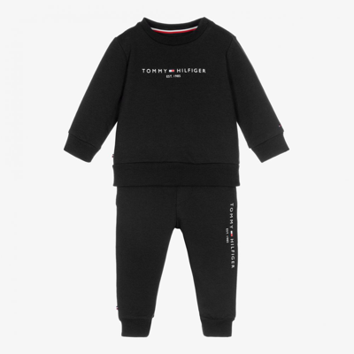 Shop Tommy Hilfiger Black Logo Baby Tracksuit